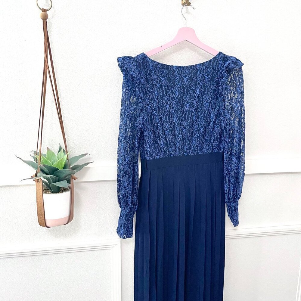 NWT Little Mistress Lace Detail Midaxi Dress in Navy Size US 6 - Picture 8 of 9